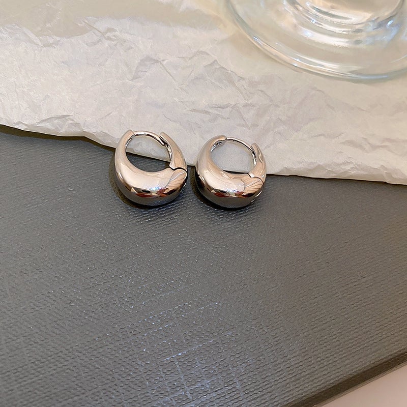 Circle Heart Geometric Metal Electroplating Earrings