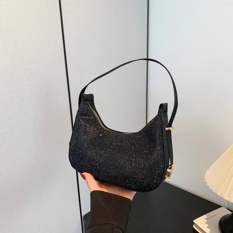 Women's Medium Pu Leather Solid Color Streetwear Zipper Underarm Bag