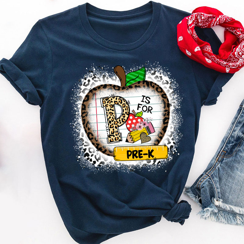 Personalized Leopard Apple Is For Grade Teacher T-Shirt