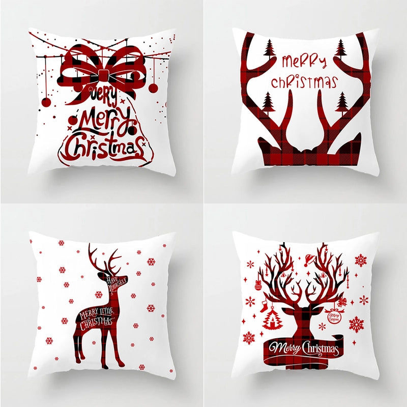 Christmas Ethnic Style Letter Elk Polyester Pillow Cases Couch & Sofa Decor