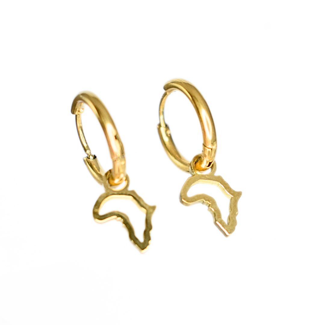 Africa charm hoop - Gold
