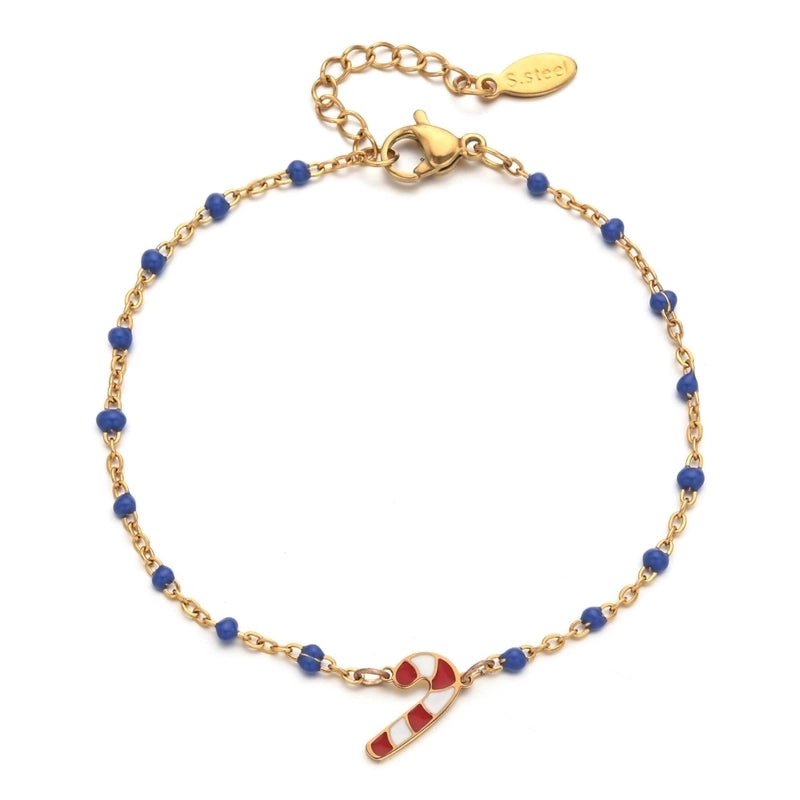 Cartoon Style Cute Candy Stainless Steel Bracelets In Bulk Christmas