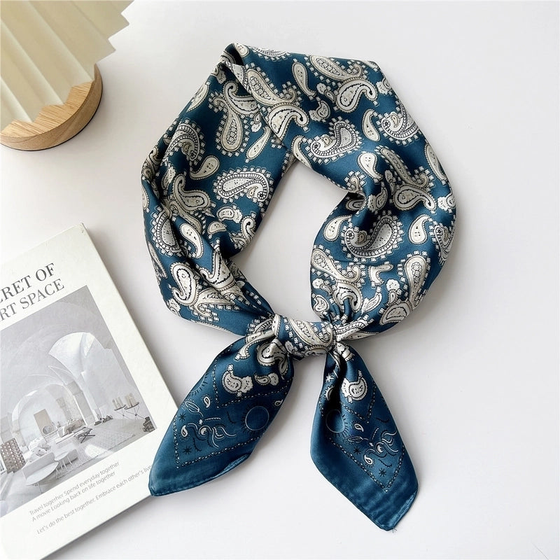 Women's Cartoon Style Cute Minimalist Printing Polyester Printing Silk Scarf