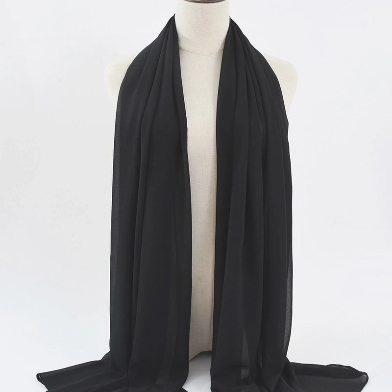 Women's Minimalist Classic Style Solid Color Satin Silk Scarf
