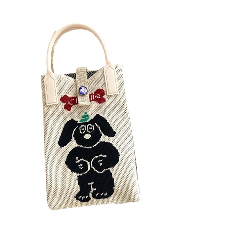 Women's Polyester Stripe Heart Shape Cat Cute Classic Style Weave Sewing Thread Square Open Straw Bag
