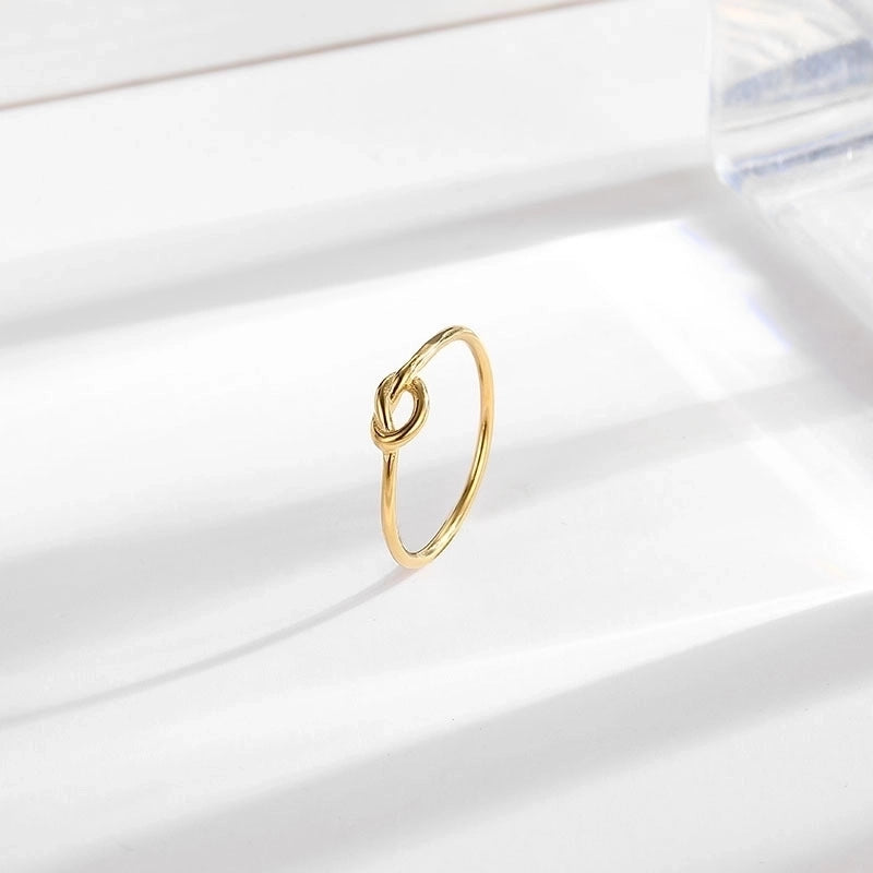 Titanium Steel 18K Gold Plated Minimalist Plating Solid Color Knot Titanium Steel Rings