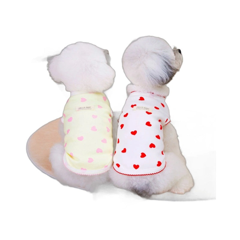 Casual Polyester Heart Shape Pet Clothing
