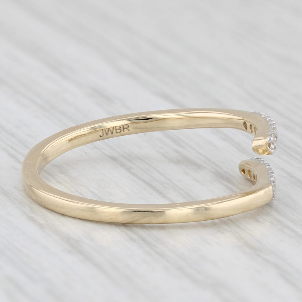 0.18ctw Diamond Bypass Ring 14k Yellow Gold Size 6 Adjustable
