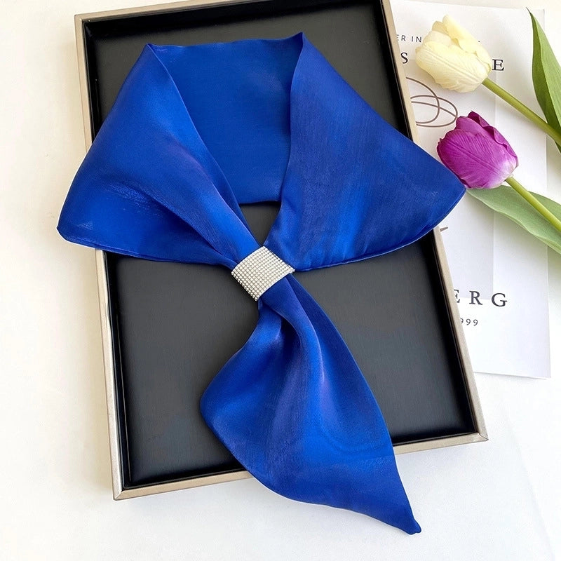 Women's Minimalist Commute Color Block Imitated Silk Silk Scarf