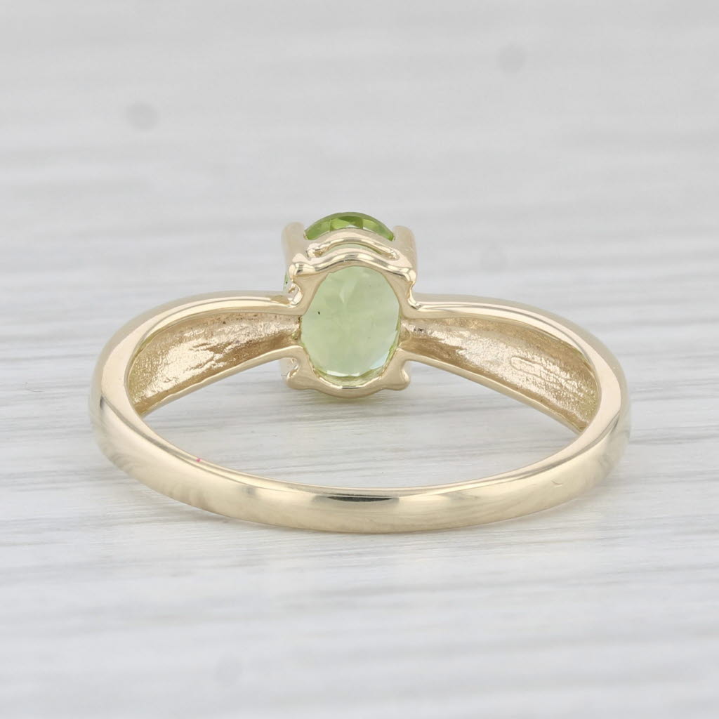 0.80ct Oval Peridot Solitaire Ring 10k Yellow Gold Size 7.25