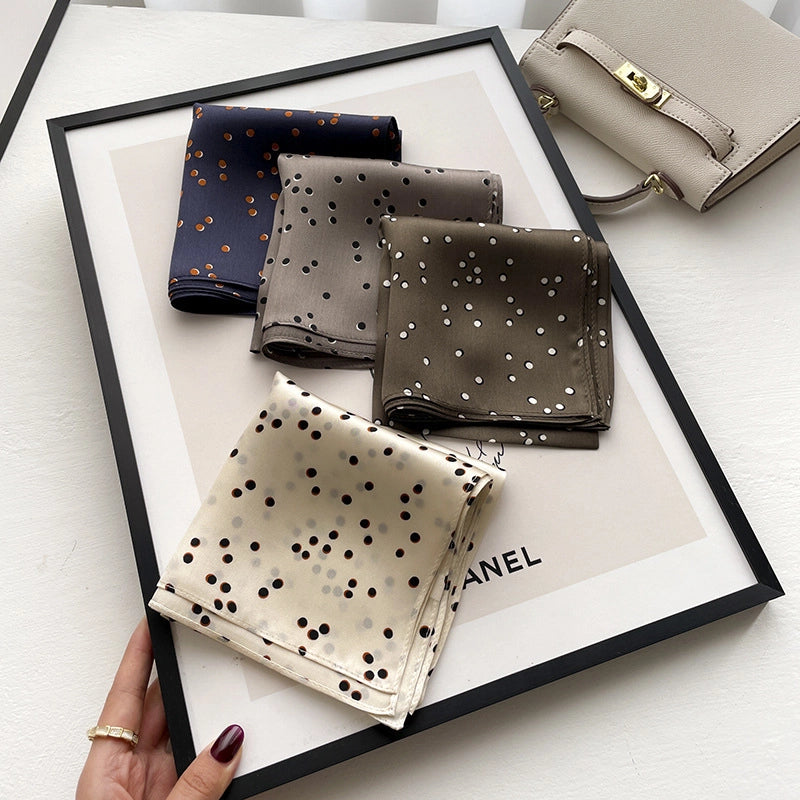 Women's Elegant Business Polka Dots Silk Printing Silk Scarf