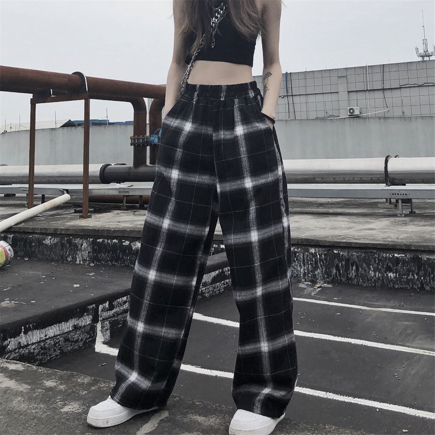 Harajuku Retro Plaid Pants KF81047