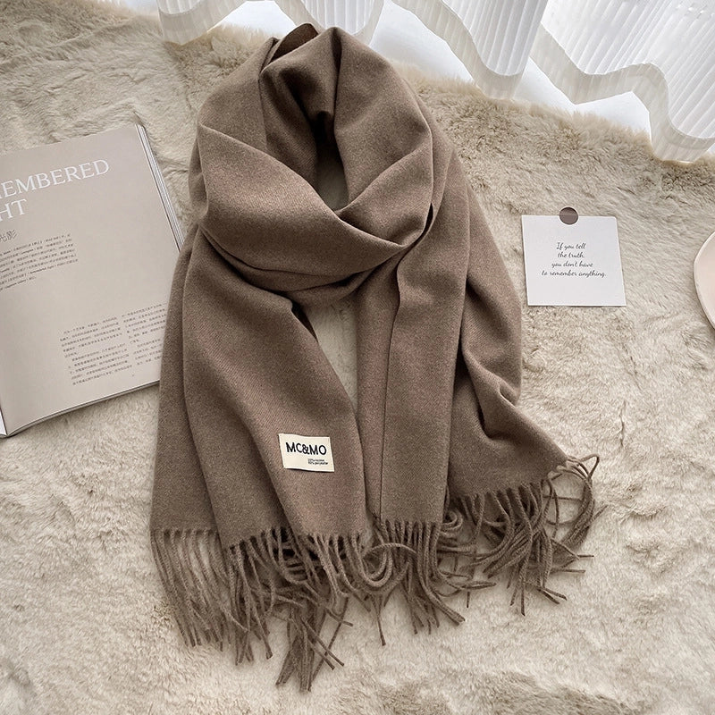 Soft Imitation Cashmere Scarf Women's Autumn And Winter  New Warm Couple Scarf Cold-proof Outer Long Shawl