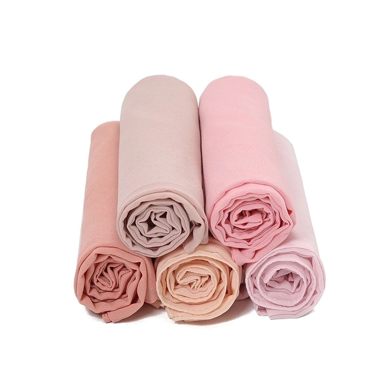 Women's Minimalist Solid Color Chiffon Cotton Linen Scarves