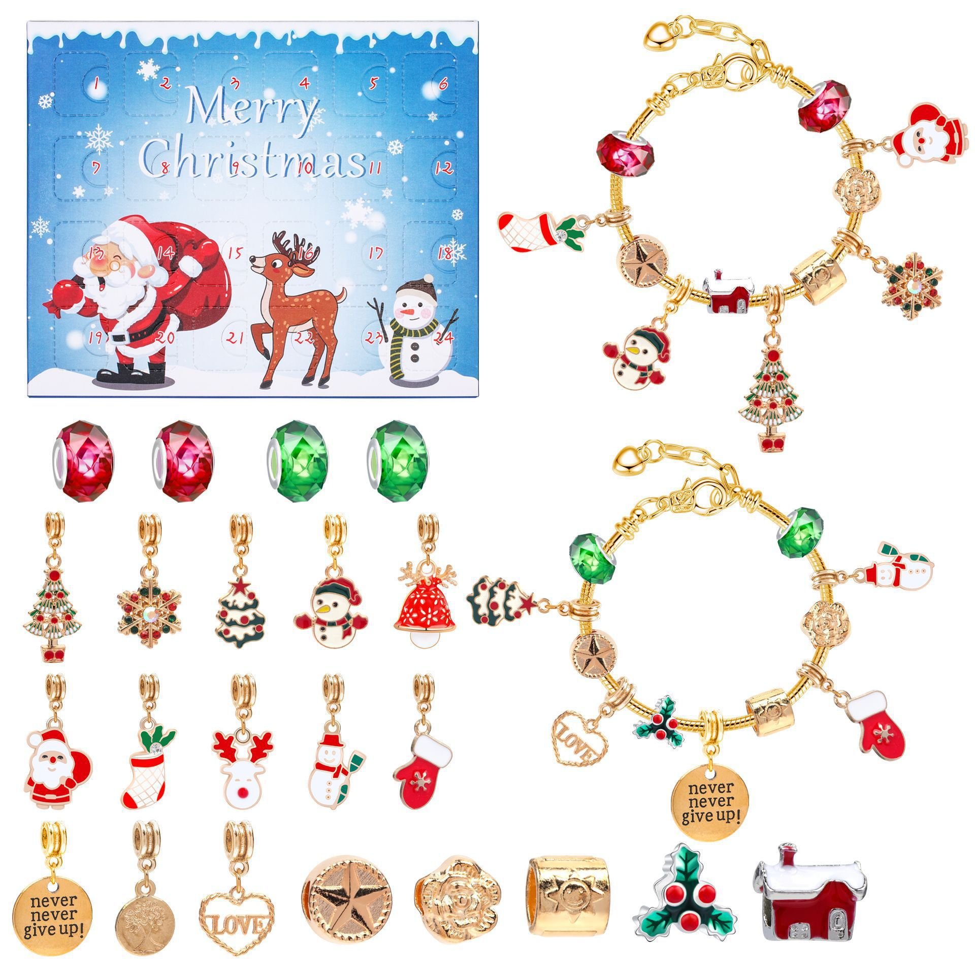 🎉Early Christmas Sale 49% OFF🔥The Best Gift For Children🎀DIY Christmas Advent Calendar Bracelets Set