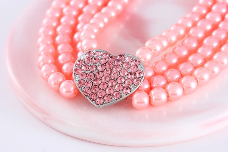 Heart Pattern Pearl Dog Cat Collar