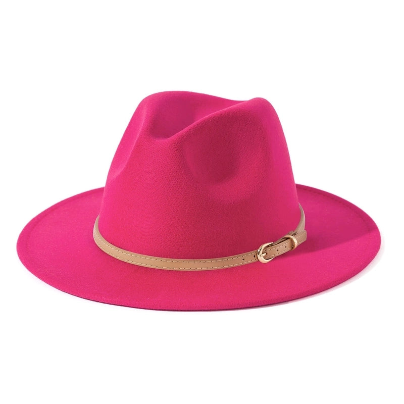 Fashion Flat Top Hat Women's British French Socialite Elegant Felt Hat Autumn And Winter Warm Jazz Hat Men's