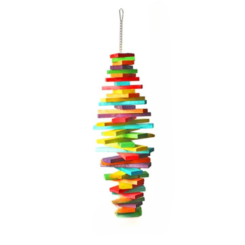 Bird Wood Chew Toy With Hanging Chain