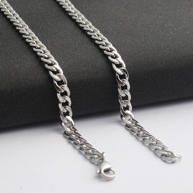 2 Pieces Minimalist Solid Color Stainless Steel Plating Necklace Chain 1 Piece