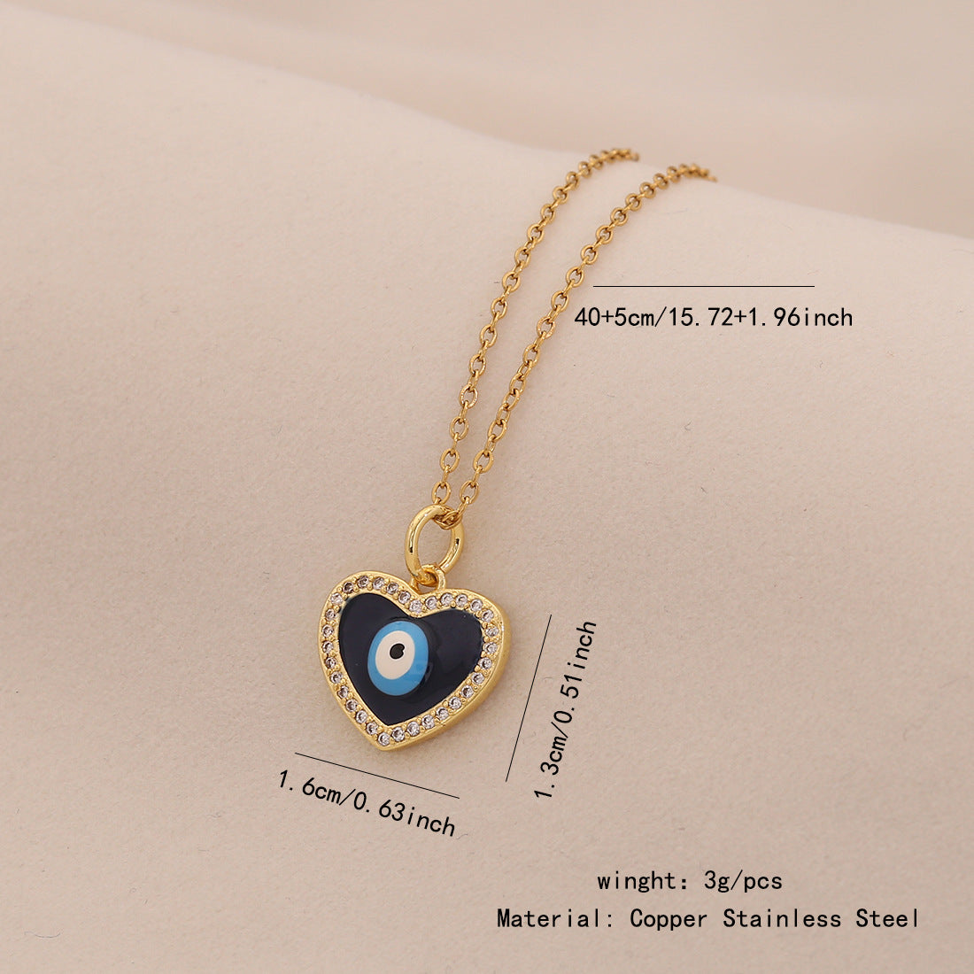 Dripping Oil Eye Pendant Necklace Personalized Stainless Steel Necklace N1516