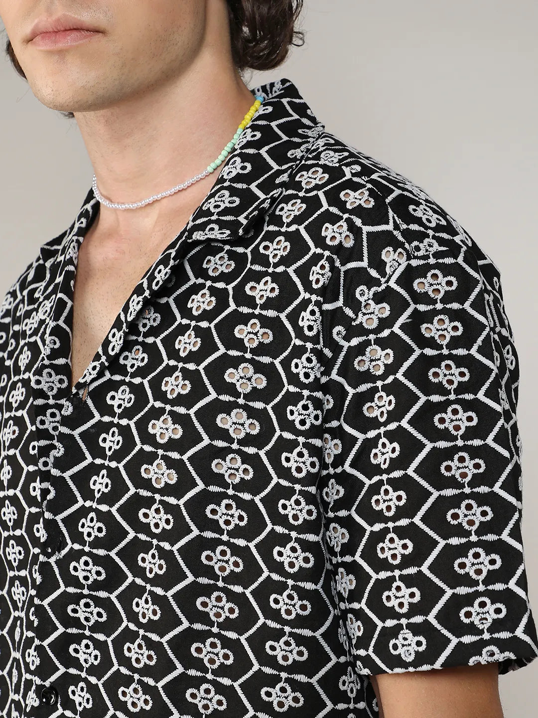 Embroidered Geometric Shirt