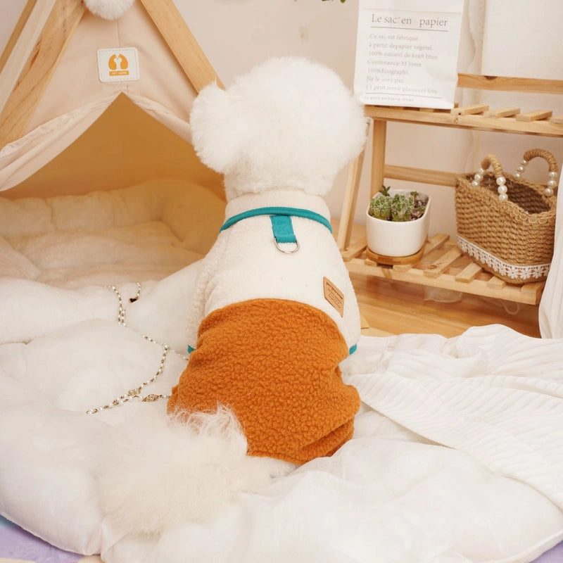Casual Fleece Color Block Pet Clothing