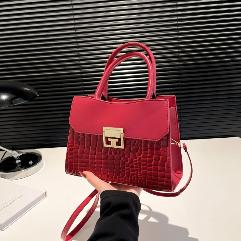 Soft Leather Mother Bag Western Style Messenger Bag Elegant Handbag Retro Shoulder Bag For Middle-Aged People