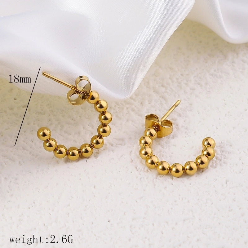 12 Pieces Minimalist Commute Geometric Heart Shape Plating Titanium Steel Drop Earrings Earrings Ear Studs
