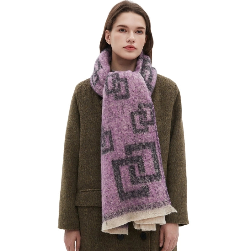 Unisex Casual Minimalist Geometric Polyester Scarf