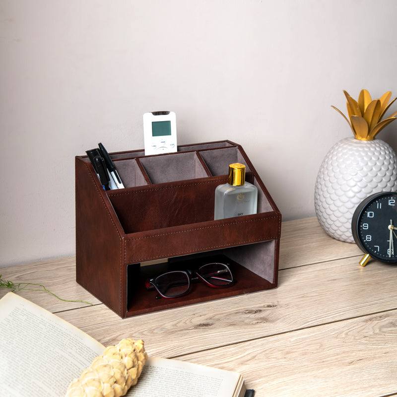 Savoy Desktop Organiser - Brown