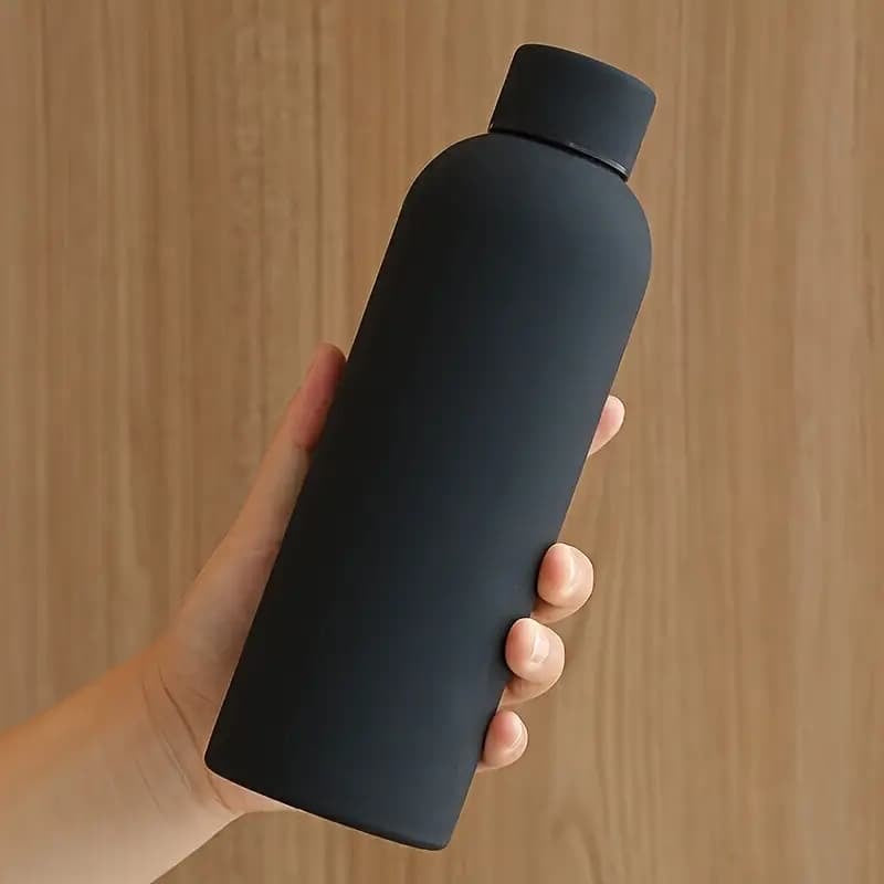 Stainless Steel Matte Water Bottle - 500ml (BLACK)