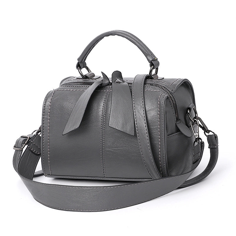 Women's Large PU Solid Color Elegant Streetwear Square Zipper Shoulder Bag