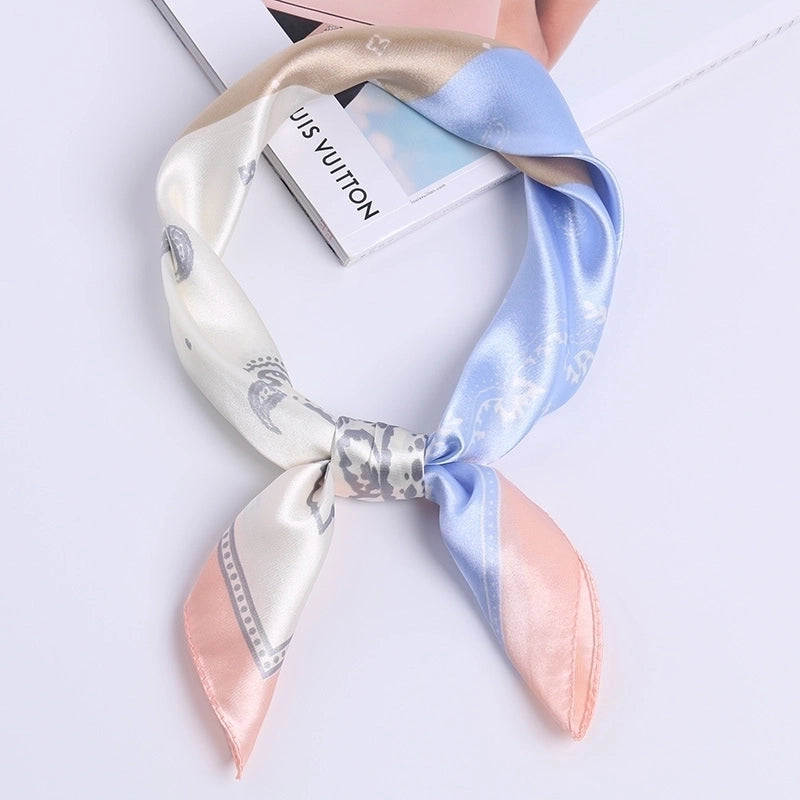 Women's Sweet Geometric Satin Silk Scarves