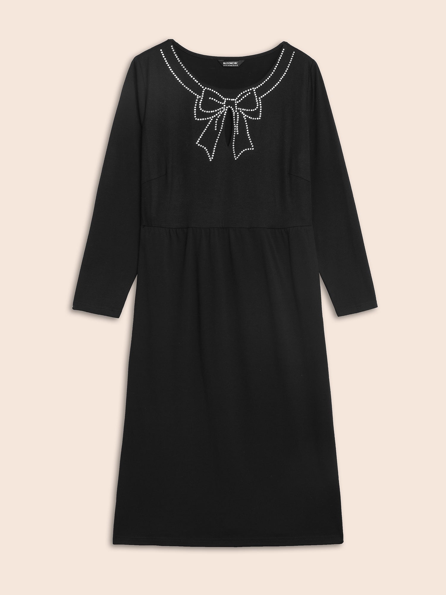 Round Neck Bowknot Rhinestone Dress