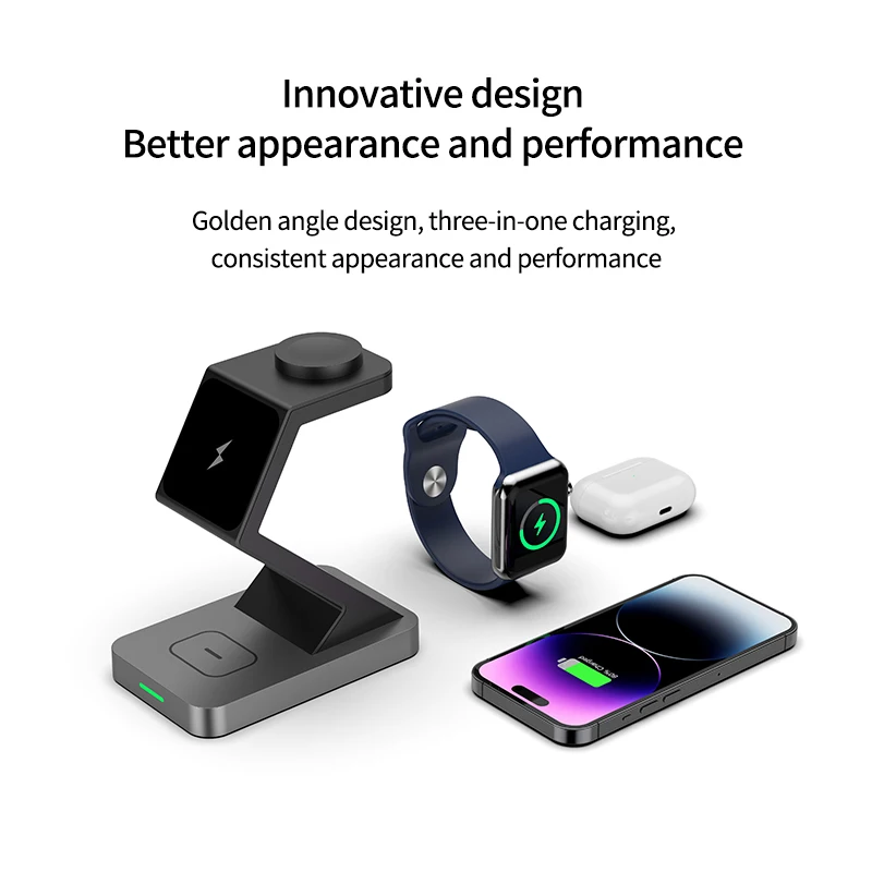 15W Fast Portable Charging Station For Watch Magnetic Quick Charging Custom Logo Wireless Charger