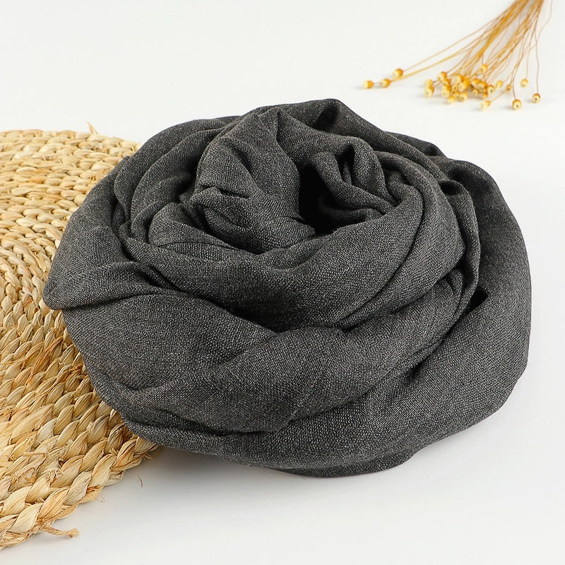 Women's Sweet Solid Color Cotton Silk Scarves