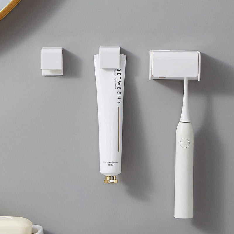 Wall-mounted Toothbrush Holder Storage Rack Punch-free Toilet Toothbrush Storage Rack Simple Wall-mounted Toothpaste Holder