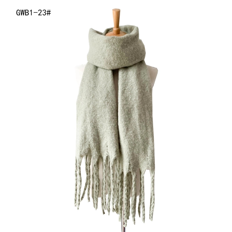 Women's Vintage Style Solid Color Polyester Scarf