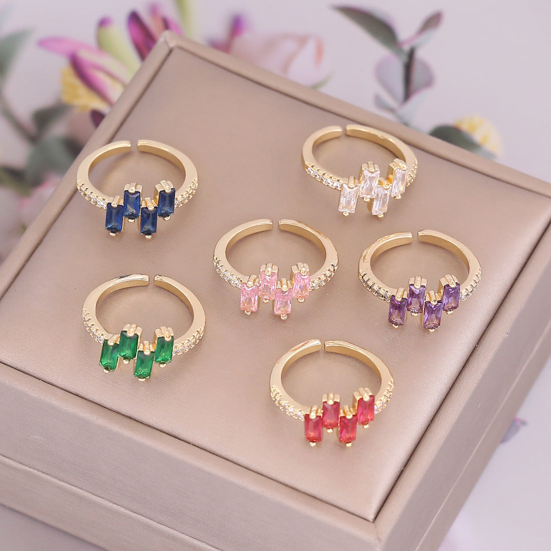 Women Metal Bowknot Copper Electroplating Rings