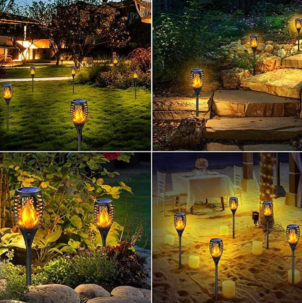 Solar Flame LED Light. Solar Ground Lights with Sensor Activated