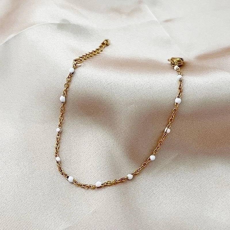Minimalist Solid Color Stainless Steel Chain Bracelets