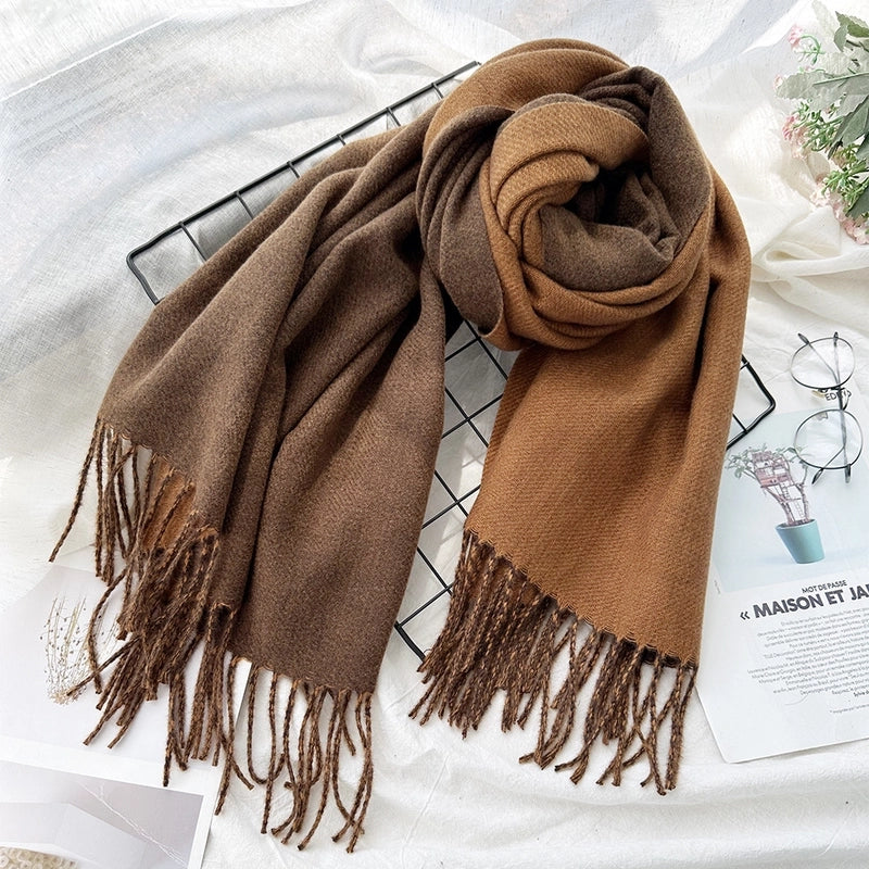 Unisex Sweet Minimalist Solid Color Imitation Cashmere Polyester Scarf