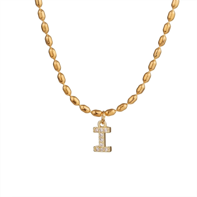 Shiny Letter Letter 304 Stainless Steel Necklace