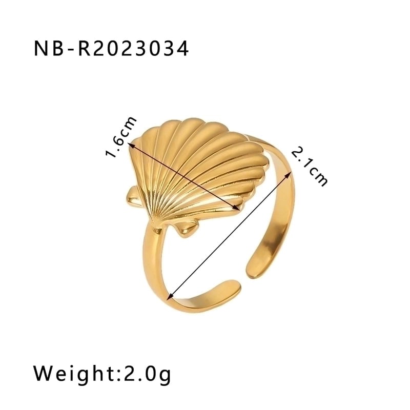Stainless Steel 18K Gold Plated IG Style Basic Minimalist Plating Four Leaf Clover Heart Shape Flower Open Rings