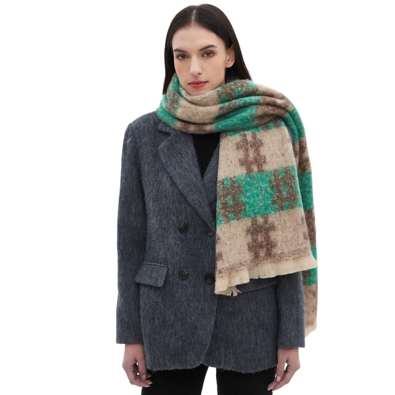 Unisex Casual Minimalist Geometric Color Block Polyester Scarf