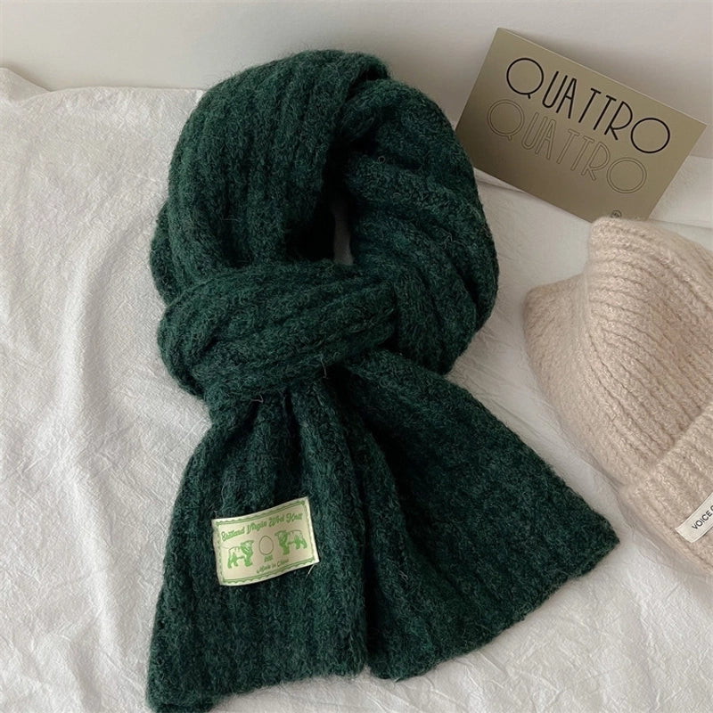 Women's Elegant Solid Color Knit Scarf