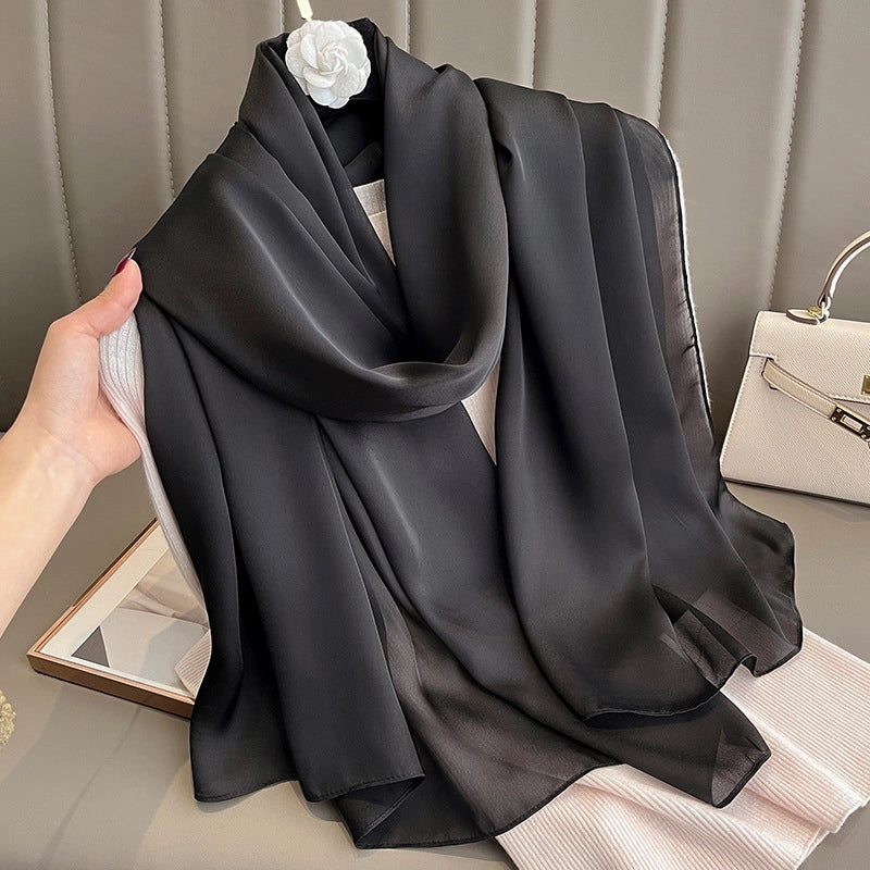 Women's Minimalist Classic Style Solid Color Imitated Silk Silk Scarf