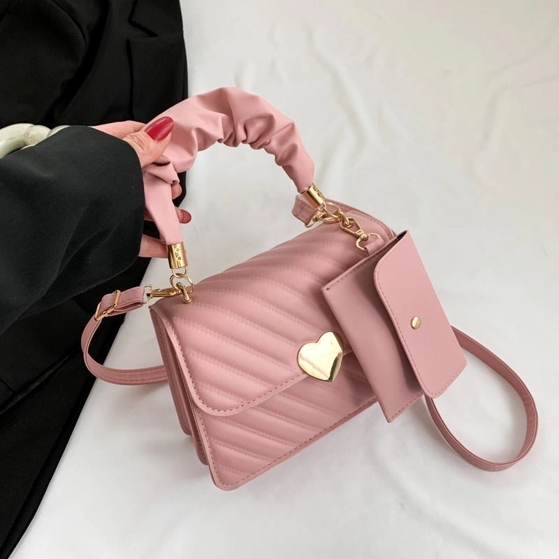 Women's Medium Pu Leather Solid Color Streetwear Magnetic Buckle Crossbody Bag