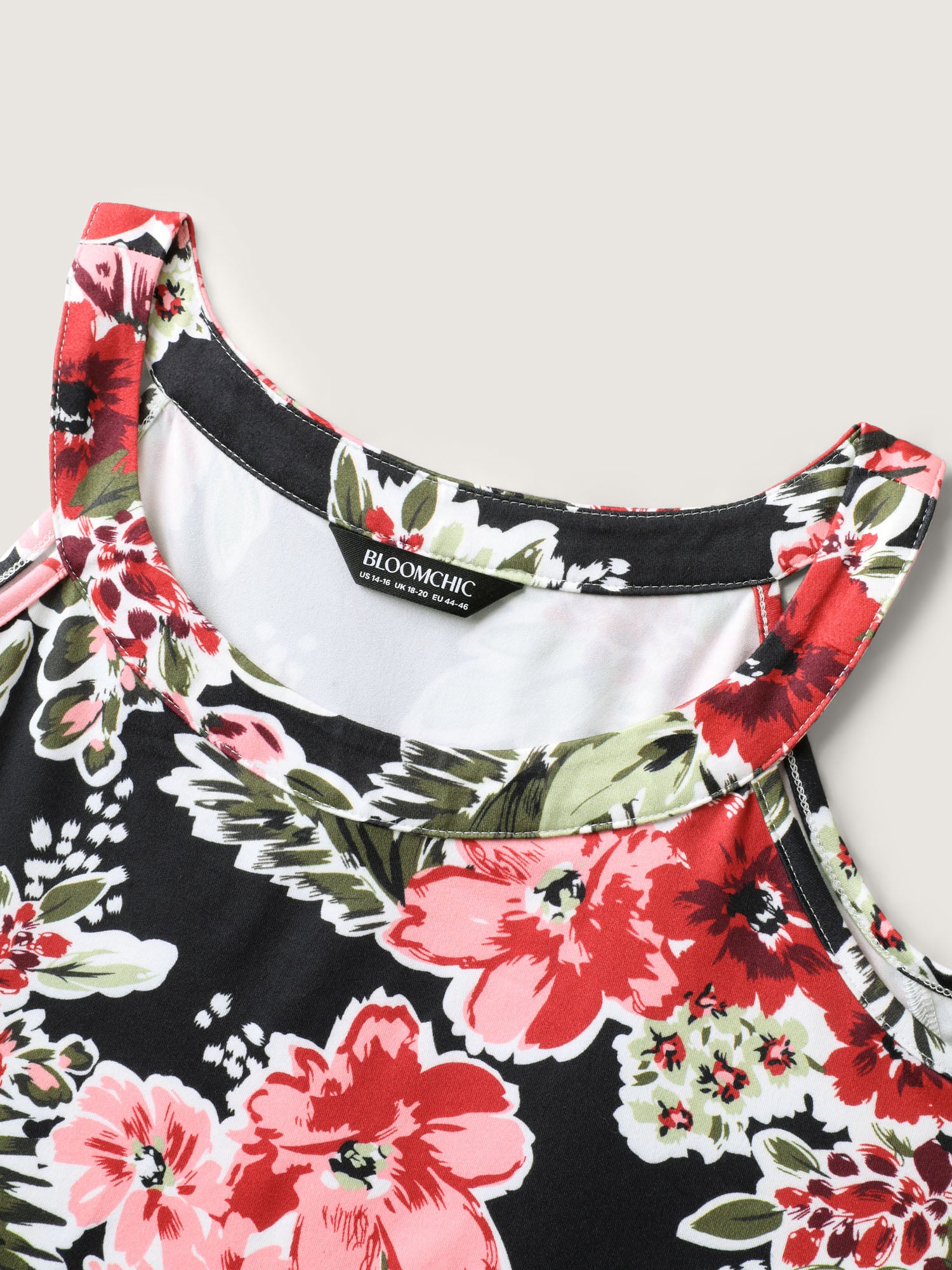 Large Floral Print Off-Shoulder Top