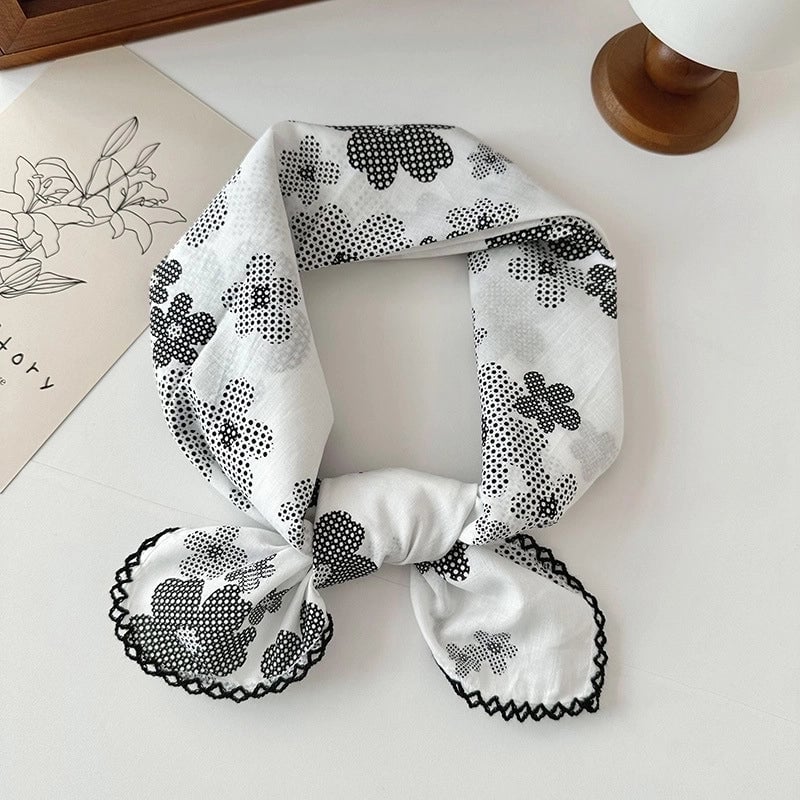 Women's Elegant Sweet Printing Cotton And Linen Silk Scarf